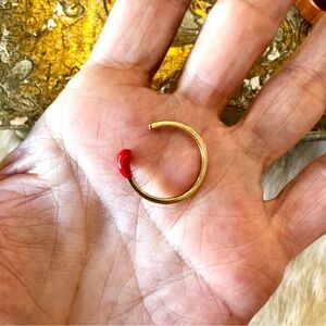 Fun gold over sterling silver matchstick ring 6.5